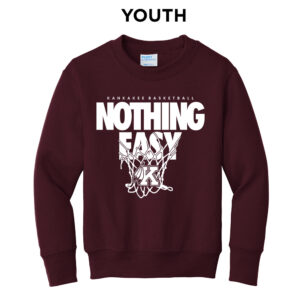 Kankakee Basketball Youth Fleece Crewneck Sweatshirt-Maroon