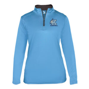 Kankakee Basketball B-Core Ladies 1/4 Zip-Columbia blue/ Graphite