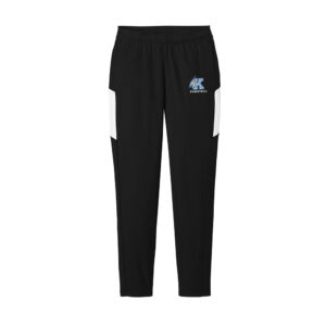 Kankakee Basketball Sport-Tek Ladies Tapered leg color blockTravel Pant with side pockets-Black/White