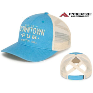 Kendyls Ride Pacific Ladies Ponytail Cap-Light Blue/Beige