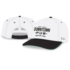 Kendyls Ride Rah-Rah 5-Panel Chino Twill Snapack Cap-white/ black bill/green underbill