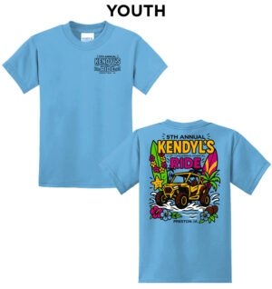 Kendyls Ride Youth Short Sleeve Tee-Aquatic Blue