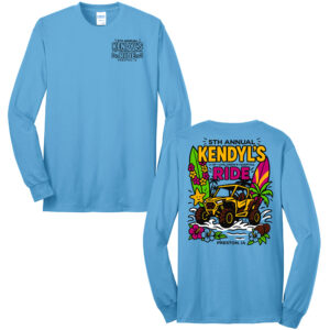 Kendyls Ride Unisex Cotton Long Sleeve Tee-Aquatic Blue