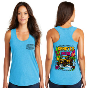 Kendyls Ride District Made Ladies Perfect Tri Racerback Tank-Turquoise Frost