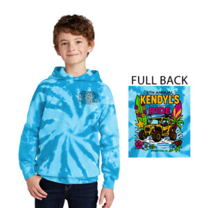 Kendyls Ride Youth Essential Tie-Dye Pullover Hooded Sweatshirt-Turquoise
