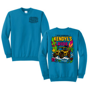 Kendyls Ride Unisex Core Fleece Crewneck Sweatshirt-Neon Blue