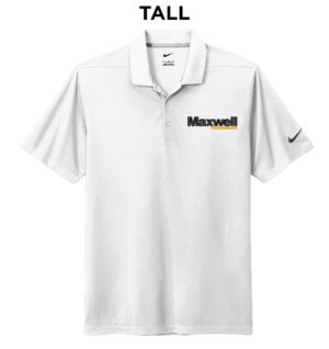 Maxwell Construction Nike Dri-FIT TALL Micro Pique 2.0 Polo Men-White