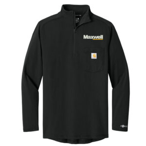 Maxwell Construction Carhartt Force Men 1/4-Zip Long Sleeve T-Shirt-Black