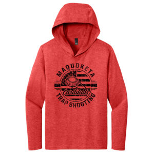 Maq Trap District Made Mens Perfect Tri Long Sleeve Hoodie Tee-Red Frost