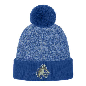 Northwest Sport-Tek Halftime Heather Pom Beanie-Royal Silver