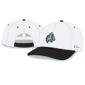 Northwest Rah-Rah 5-Panel Chino Twill Snapack Cap-White/Black/Green Underbill