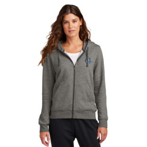 Northwest Nike Women’s Club Fleece Sleeve Swoosh Full-Zip Hoodie-Charcoal Heather