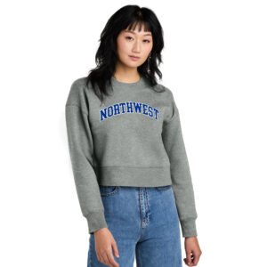 Northwest District Women’s Perfect Weight Fleece Cropped Crew-Heathered Steel