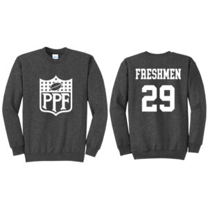 Powder Puff FB Unisex Fleece Crewneck Sweatshirt-Dark Heather Grey