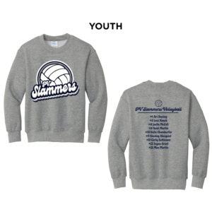 PV Slammers Youth Fleece Crewneck Sweatshirt-Athletic Heather