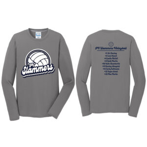 PV Slammers Men Long Sleeve Essential Blended Performance Tee-Medium Grey