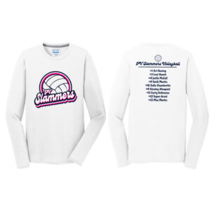 PV Slammers Men Long Sleeve Essential Blended Performance Tee-White