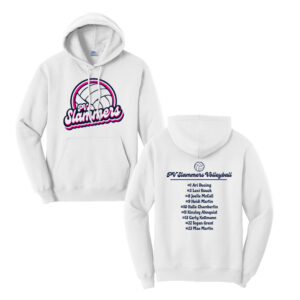 PV Slammers Unisex Fleece Hooded Sweatshirt-White