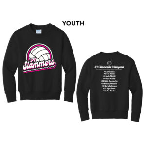 PV Slammers Youth Fleece Crewneck Sweatshirt-Black