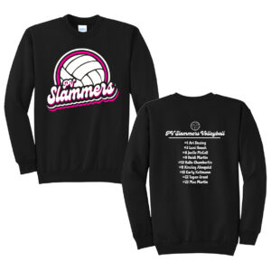PV Slammers Unisex Fleece Crewneck Sweatshirt-Black
