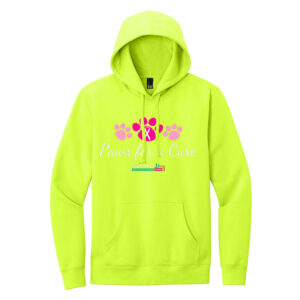 Paws For A Cure Unisex Premium Fleece Hooded Sweatshirt-Safety Green