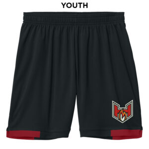 QC Heat BB Sport-Tek Youth Club 5” Short-Black/Red