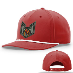 QC Heat BB Richardson FIVE PANEL Classic Rope Cap-Red/White