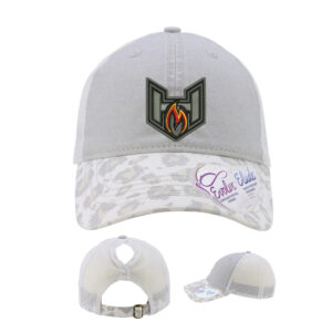 QC Heat BB Infinity Her Women’s Printed Visor with Mesh Back Cap-Grey Snow Leopard
