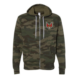 QC Heat BB Independent Trading Co.Unisez  Full-Zip Hooded Sweatshirt Adult-Forest Camo