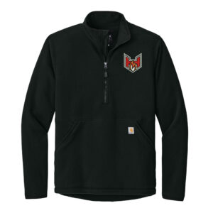 QC Heat BB Carhartt Men Textured 1/2-Zip Fleece Jacket-Black