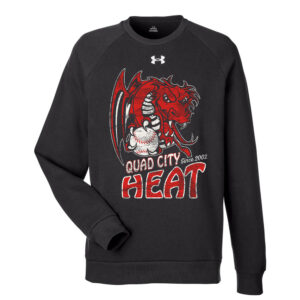 QC Heat BB Under Armour UA Rival Fleece Crewneck Sweatshirt Adult-Black