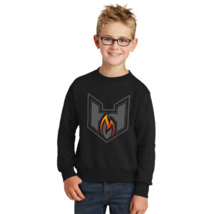 QC Heat BB Youth Fleece Crewneck Sweatshirt-Black