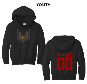 QC Heat BB Youth Fleece Hooded Sweatshirt-Black