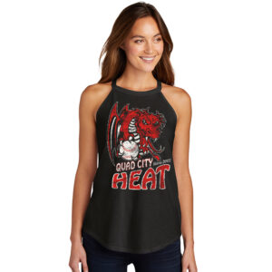 QC Heat BB District Made Ladies Perfect Tri Rocker Tank-Black