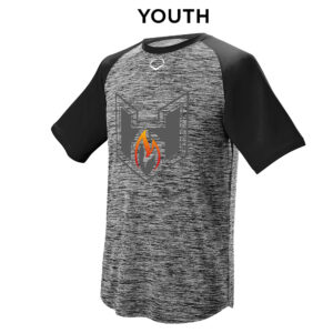 QC Heat BB Evoshield YOUTH E304 performance color block short sleeve performance shirt-Black