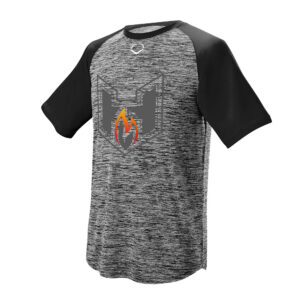 QC Heat BB Evoshield E304 performance color block short sleeve performance shirt Men-Black (S, M, only)