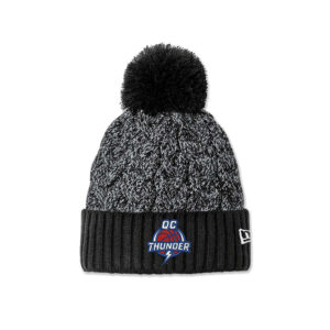 QC Thunder BB New Era Marled Knit Pom Beanie-Black/Graphite White