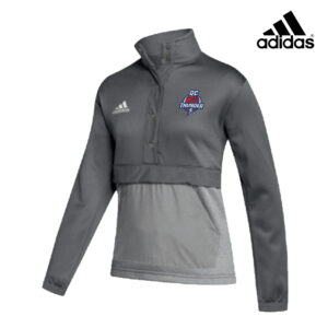 QC Thunder BB Adidas Women’s Team Issue color block 1/4 snap pullover – Grey  Four/Grey (L, XL, 2x)