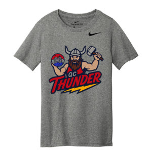 QC Thunder BB Nike Youth Team rLegend Performance Tee-Carbon Heather