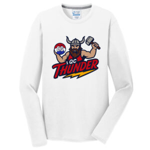 QC Thunder BB Men  Long Sleeve Essential Blended Performance Tee-White
