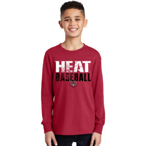 QC Heat Youth Long Sleeve Tee-Red