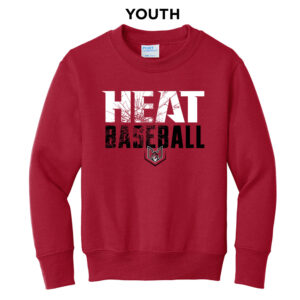 QC Heat Youth Fleece Crewneck Sweatshirt-Red