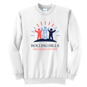 Rolling Hills Unisex Fleece Crewneck Sweatshirt-White