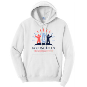 Rolling Hills Unisex Fleece Hooded Sweatshirt-White