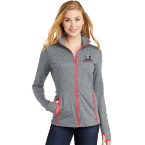 Rolling Hills Sport-Tek Ladies Sport-Wick Stretch Contrast Full-Zip Jacket-Hot Coral
