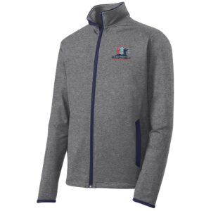 Rolling Hills Sport-Tek Sport-Wick Stretch Contrast Full-Zip Jacket Men-Charcoal Grey Heather/Navy