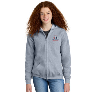 Rolling Hills Youth Full-Zip Hooded Sweatshirt-Sport Grey