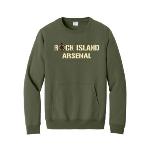 RI Arsenal Unisex Core Fleece Crewneck Pocket Sweatshirt-Olive Drab Green