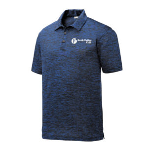 RV Kids Sport-Tek PosiCharge Electric Heather Polo Men-Dark Royal/Black Electric