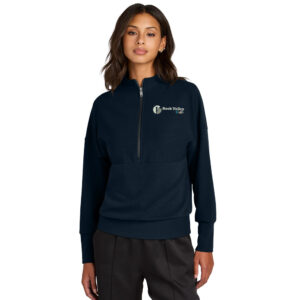 RV Kids Mercer and Mettle Women’s Linear Texture 1/4-Zip-Night Navy (M-4X only)